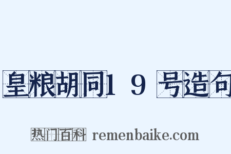 皇粮胡同19号造句是什么意思的图片